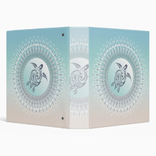 Classeur Tortue et mandala de style de plage