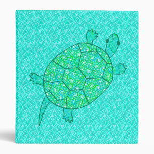 Classeur Tortue tourbée arabesque - nuances de vert