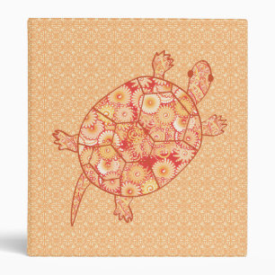 Classeur Tortue tourbée fractale - nuances de mandarine ora
