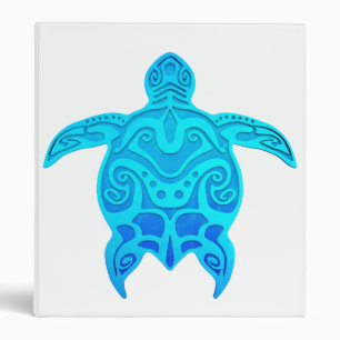 Classeur Tortue tribale bleue