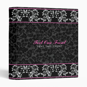Classeur Touche Blanche Noire De Damas Florales Roses