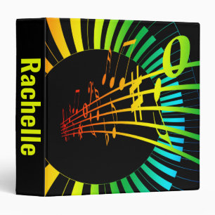 Classeur Touches de piano et notes musicales