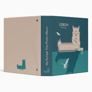 Classeur Tour de Belem de Lisbonne dans le style poster vin