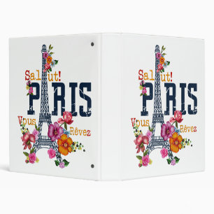 Classeur Tour Eiffel Paris Chemise Salut Flower Paris Fra