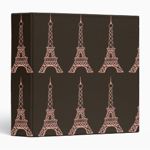 Classeur Tour Eiffel rose vintage