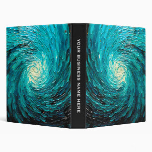 Classeur Tourbillon océan turquoise abstrait