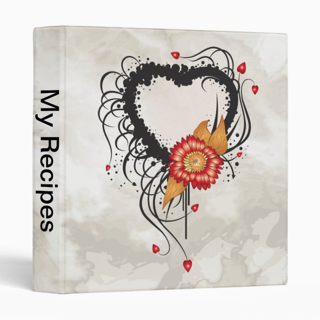 Classeur Tournesol du coeur noir (Devant/Côté)