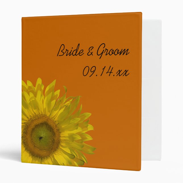 Classeur Tournesol jaune sur Mariage orange (Devant/intérieur)
