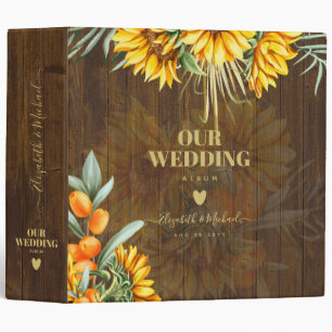 Classeur Tournesol Rustique Personnalisé Pampas Mariage en 