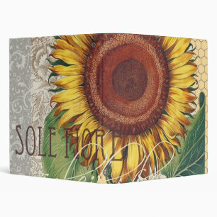 Classeur Tournesol Vintage Damas Fleur Art