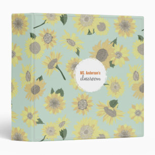 Classeur TournesolMagnifique enseignant d'impression floral