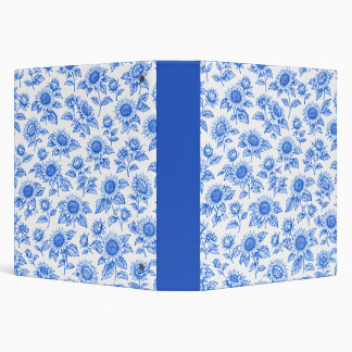 Classeur Tournesols Bleus Toile De Jouy
