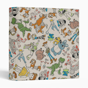 Classeur Toy Story 4 Motif de jeton de caractères rétroa