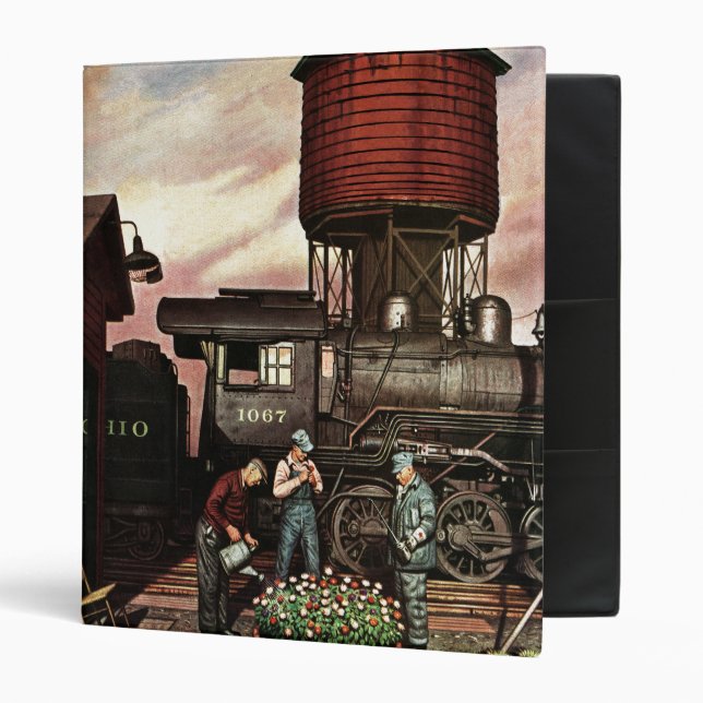 Classeur Train Yard Flower Garden par Stevan Dohanos (Devant/intérieur)