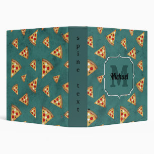 Classeur Tranches de pizza cool motif sarcelle vintage Mono