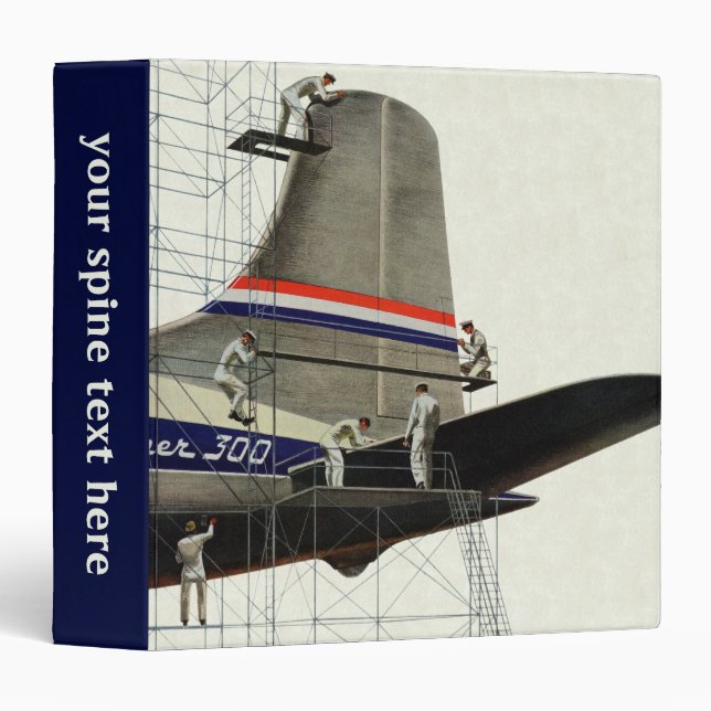 Classeur Transport Vintage, Entretien d'Avion (Devant/Côté)