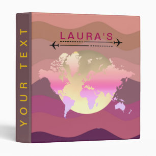 Classeur Travel Adventure Carte du monde Aquarelle Wagues 3