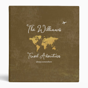 Classeur Travel Adventures World Map brown 3 anneau classeu