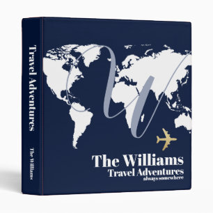 Classeur Travel Adventures WorldWide Modern bleu