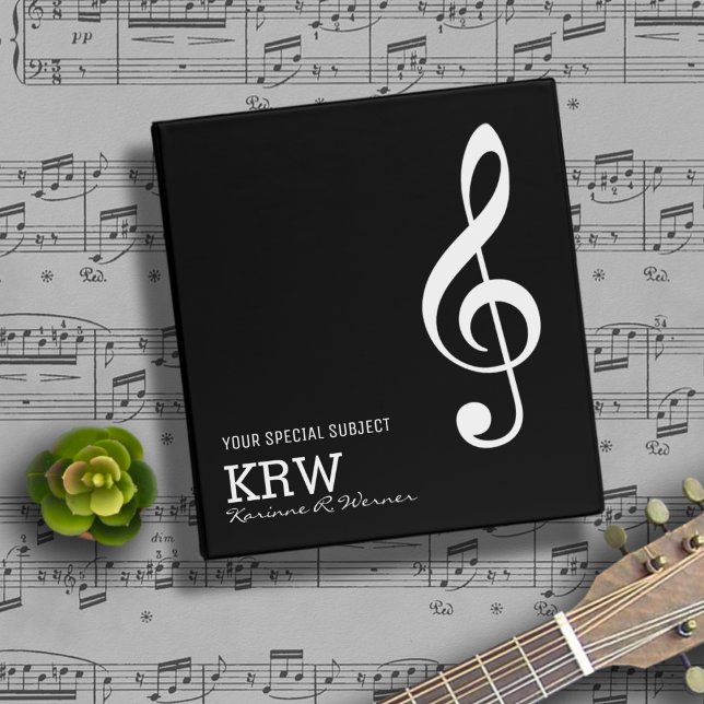 Classeur Treble Clef note musicale sur Noir (Créateur téléchargé)