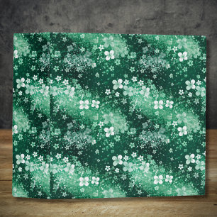 Classeur Trèfles blancs et verts chic et pois sur fond vert