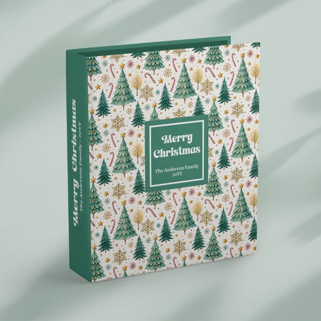 Classeur Trendy Christmas trees earthy tones holiday album (Trendy Christmas trees earthy tones holiday album)