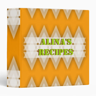 Classeur triangles Abstraits orange, recette blanche