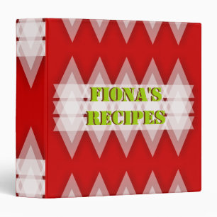 Classeur triangles Abstraits recette rouge, verte, blanche