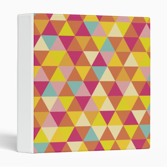 Classeur Triangles polychromes en forme géométrique (Devant/Côté)