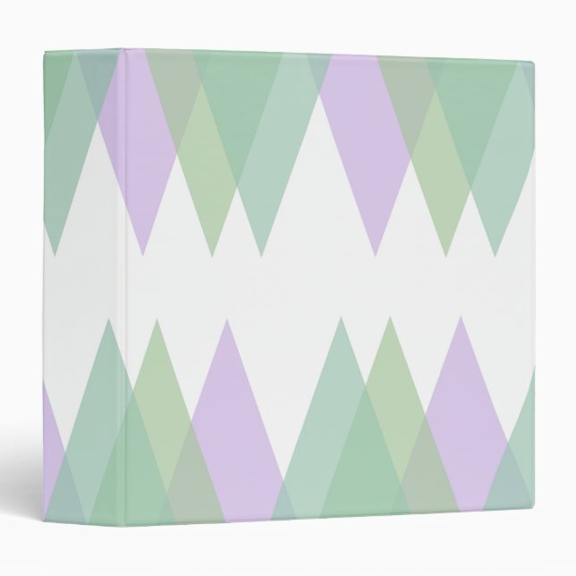 Classeur Triangles vert et lilas (Devant/Côté)