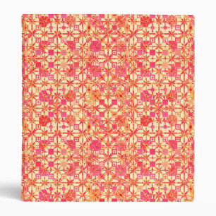 Classeur Tribal Batik - orange, corail rose et fuchsia