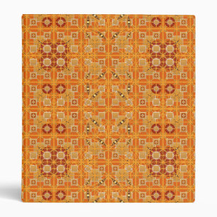 Classeur Tribal Batik - tons ambre et marron