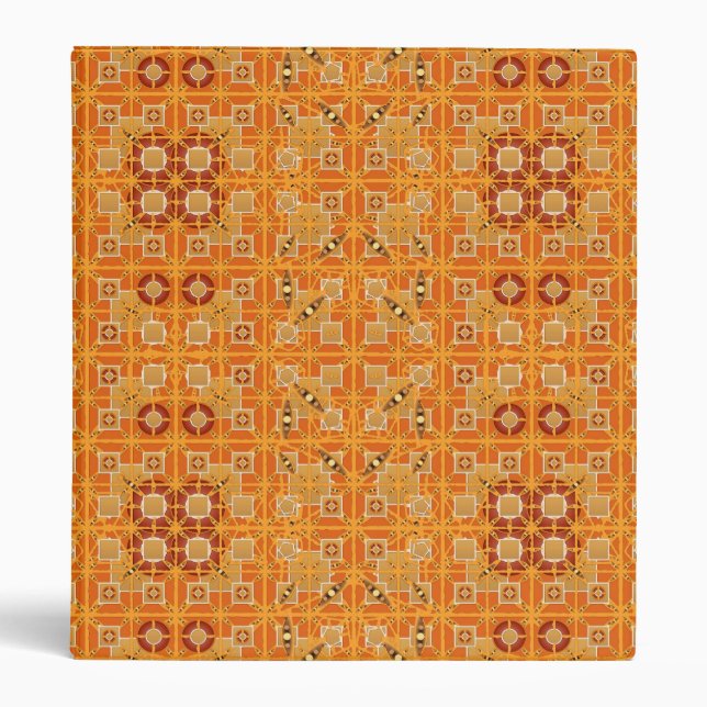 Classeur Tribal Batik - tons ambre et marron (Devant)