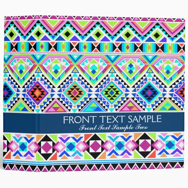 Classeur Tribal natif Aztèque coloré (Devant/Côté)