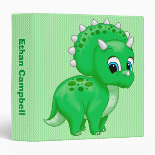 Classeur Tricératops Bébé Vert Cute Dinosaur