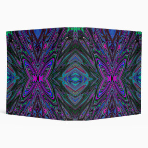 Classeur Trippy Magenta, Bleu et Vert Papillon Abstrait