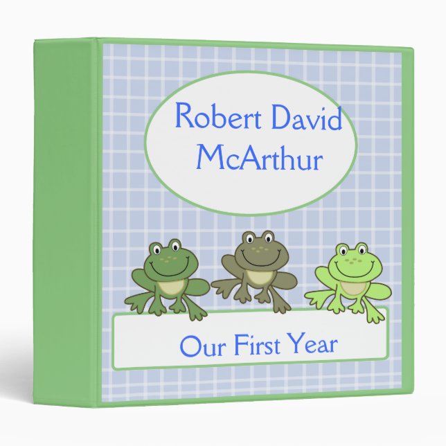 Classeur TROIS FROG Froggy Baby Scrapbook Première année (Devant/Côté)