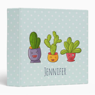 Classeur Trois mignons cactus dans des pots de fleurs Illus