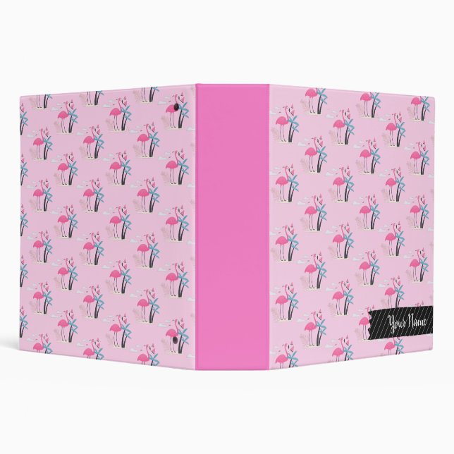 Classeur Tropical Cute drôle flamingo aquarelle motif 3 (Arrière-plan)