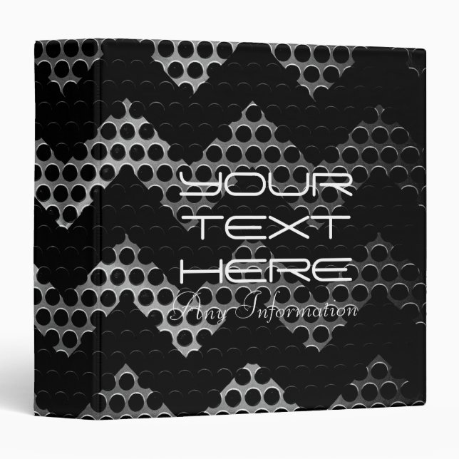 Classeur Trou en acier inoxydable métal Chevron (Devant/Côté)