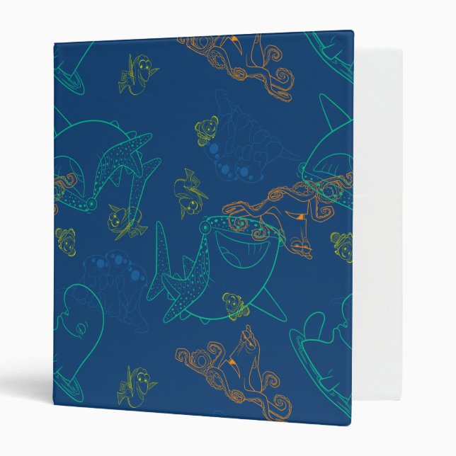 Classeur Trouver Dory Sketch Motif de marine (Devant/intérieur)