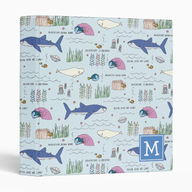Classeur Trouver le Motif Dory Blue Cartoon (Devant/Côté)