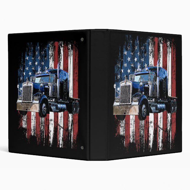 Classeur Trucker American Flag Truck Driver Truck Driver Gi (Arrière-plan)
