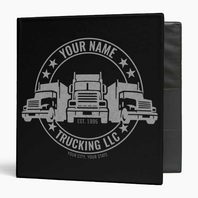Classeur Trucker personnalisé Big Rig Semi Camion Camion (Devant/Intérieur)