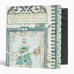 Classeur Tuile d'Iznik avec une représentation de Mecque