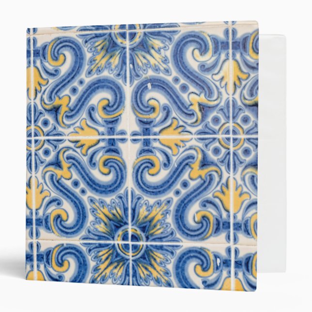 Classeur Tuiles bleues et jaunes, Portugal (Devant/Intérieur)