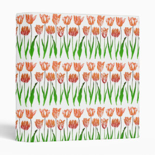Classeur Tulip Garden Imprimer en Coral Orange et Vert