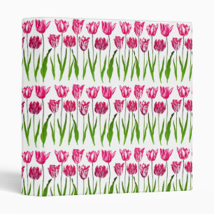 Classeur Tulip Garden Imprimer en rose et vert Fuchsia
