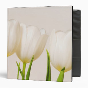 Classeur Tulipes blanches sur fond blanc,