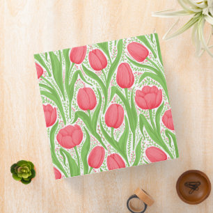 Classeur Tulipes en rouge et vert